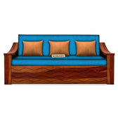 WAVE SOLID WOOD SOFA CUM BED WITH STORAGE My Store