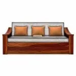 WAVE SOLID WOOD SOFA CUM BED WITH STORAGE My Store