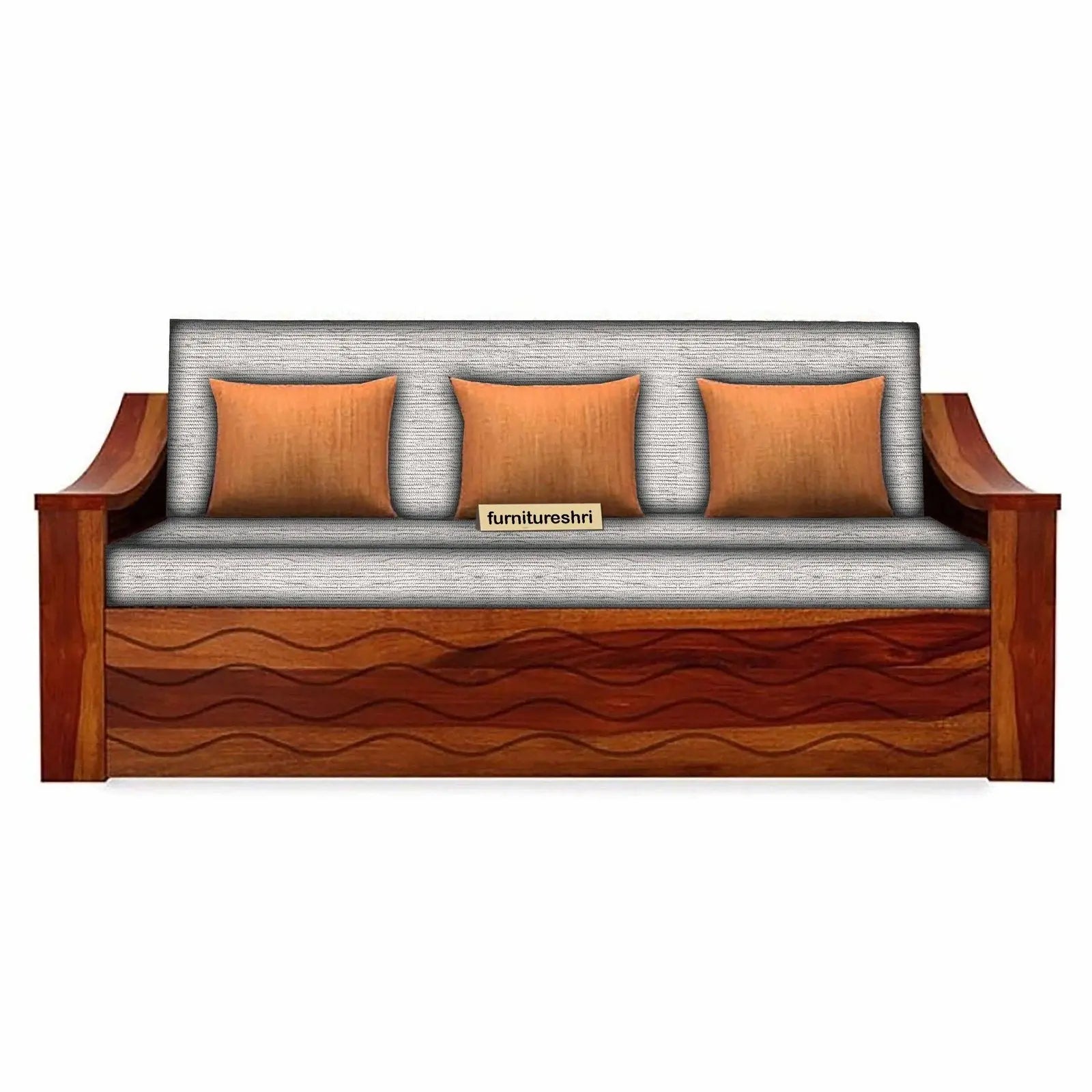 WAVE SOLID WOOD SOFA CUM BED WITH STORAGE My Store