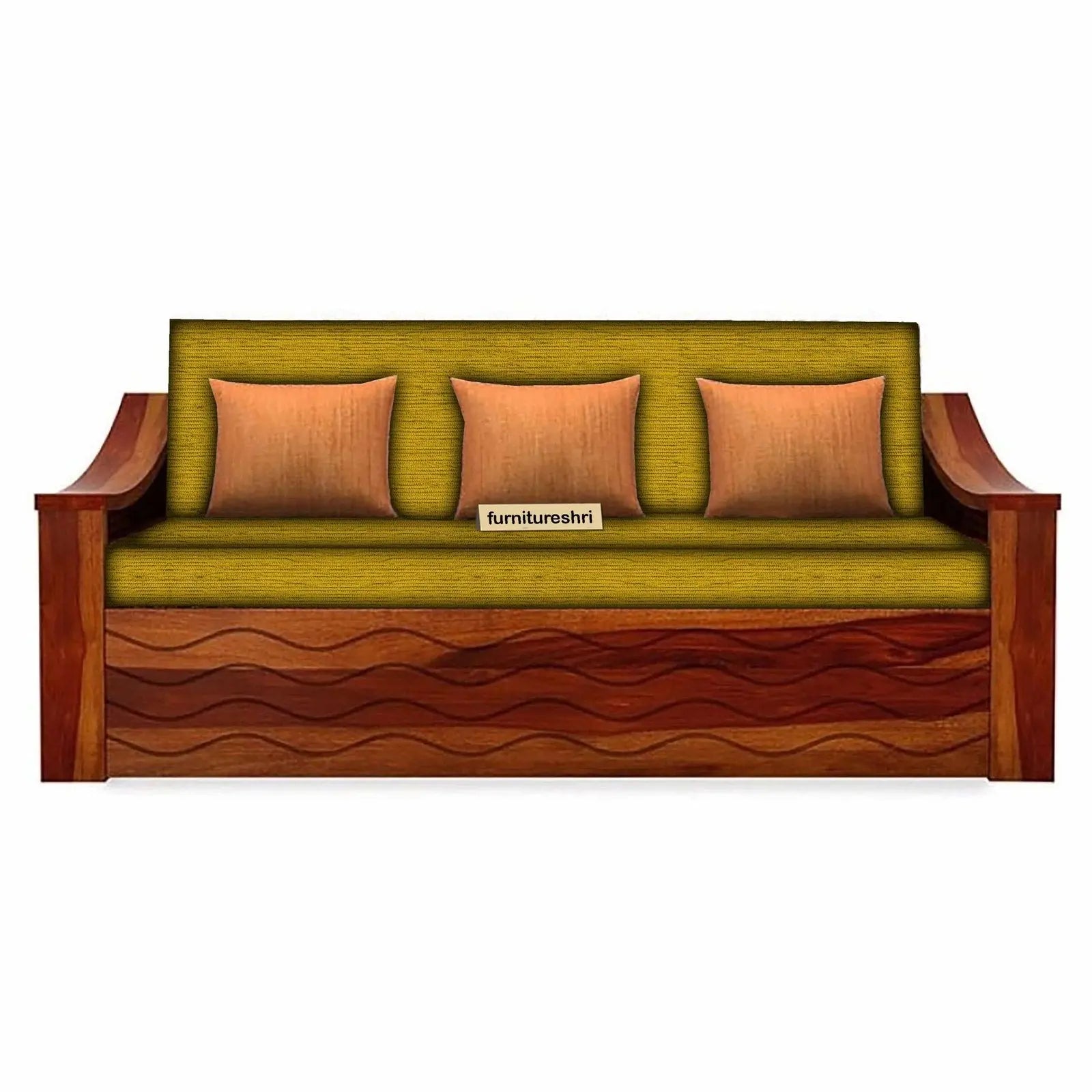 WAVE SOLID WOOD SOFA CUM BED WITH STORAGE My Store