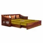 WAVE SOLID WOOD SOFA CUM BED WITH STORAGE My Store