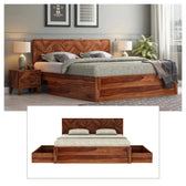 GAMA SOLID WOOD STORAGE BED IN WALNUT FINISH My Store