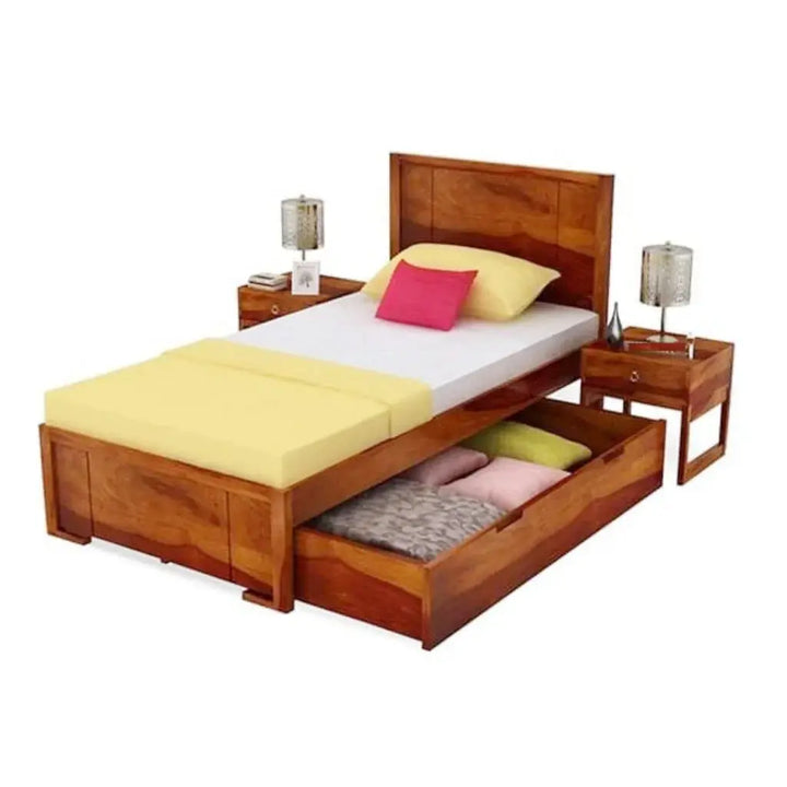 Single Bed With storage honey finish My Store