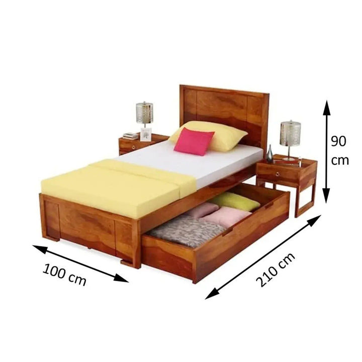 Single Bed With storage honey finish My Store