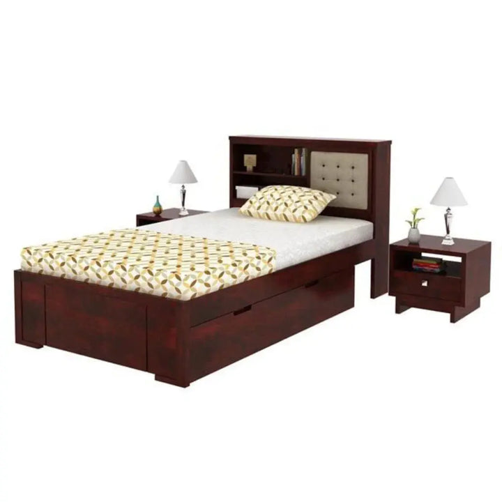 Luni Single Bed With Storage box headboard My Store