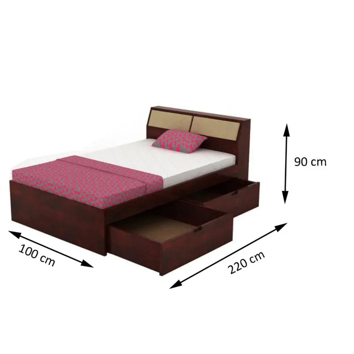 Luma Single Bed With Storage box headboard My Store