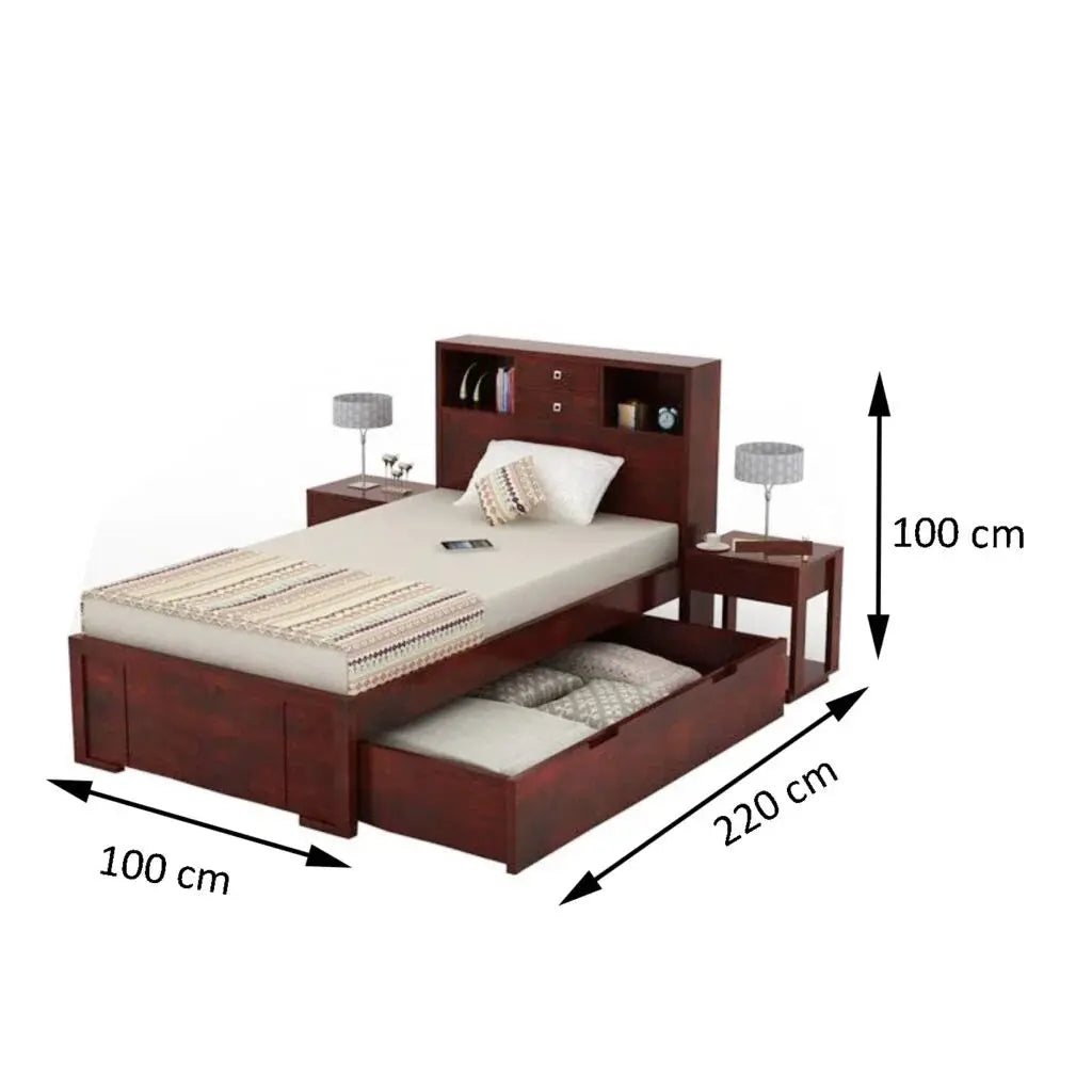 Lumi Single Bed With Storage box headboard headboard with storage My Store