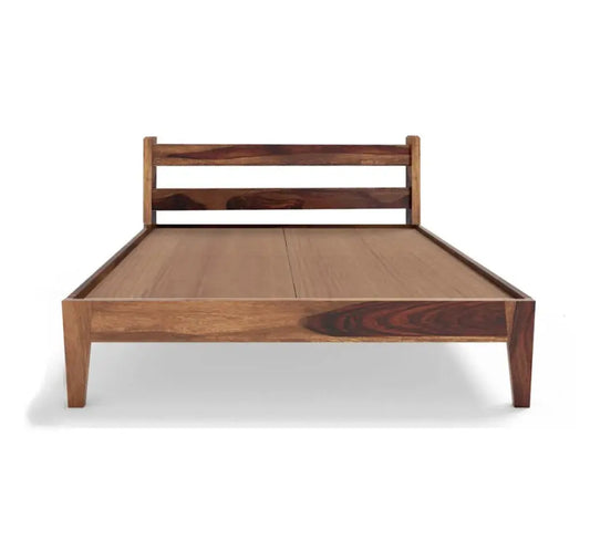 Ally solid wood king size walnut finish bed My Store