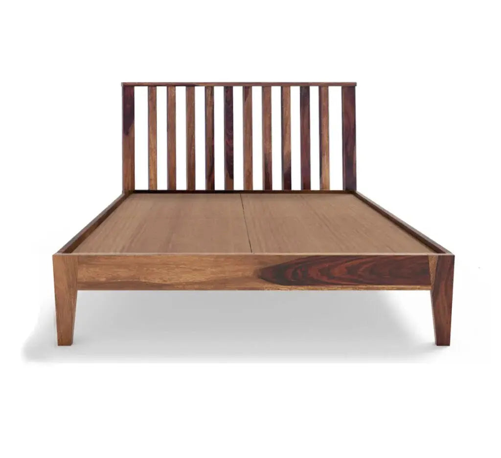 Vista solid wood queen size bed walnut finish My Store