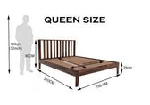 Vista solid wood queen size bed walnut finish My Store