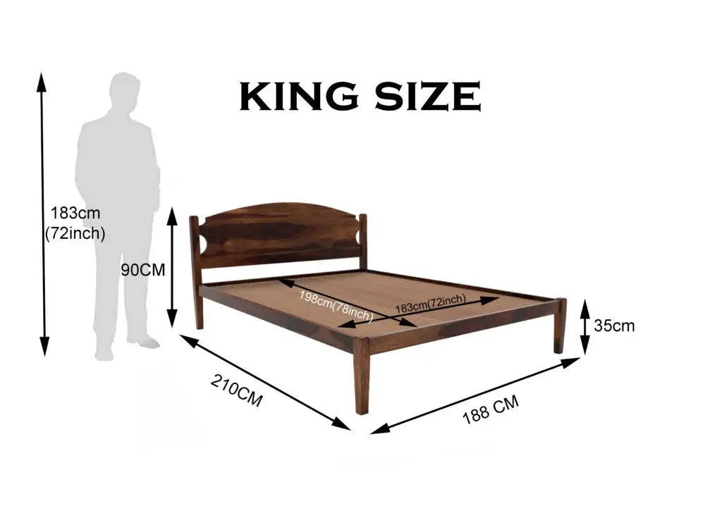 optima solid wood King size walnut finish bed My Store