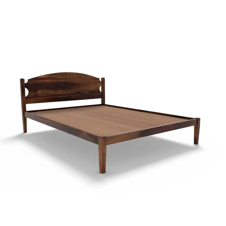 optima solid wood queen size bed walnut finish My Store