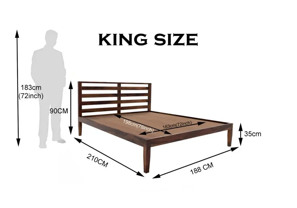 Kas solid wood King size walnut finish bed My Store