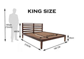 Kas solid wood King size walnut finish bed My Store