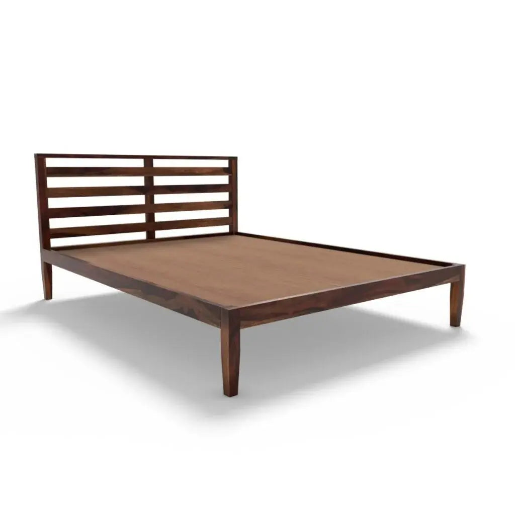 Kas solid wood queen size bed walnut finish My Store