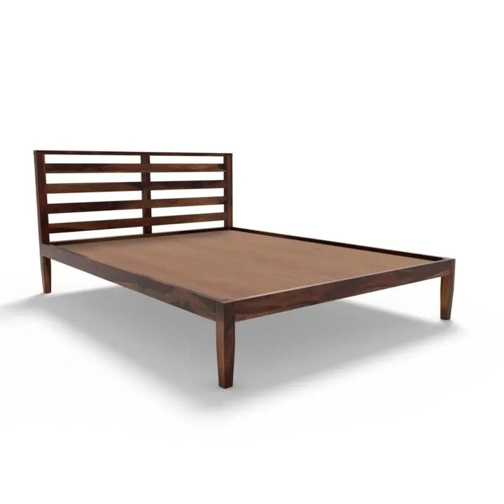 Kas solid wood queen size bed walnut finish My Store