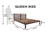 Kas solid wood queen size bed walnut finish My Store