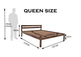 Aqua solid wood queen size bed walnut finish My Store