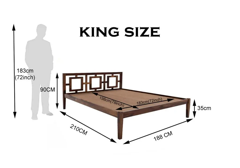 Gorry solid wood King size walnut finish bed My Store