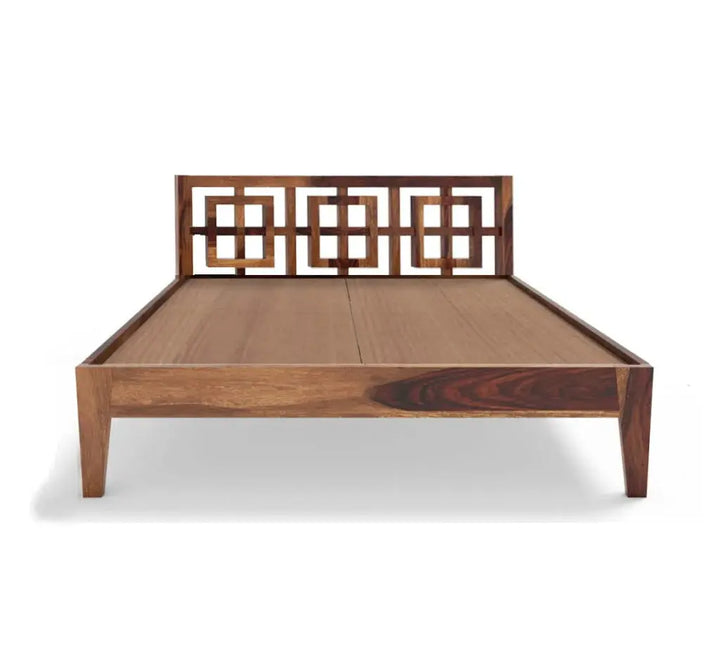indy solid wood King size walnut finish bed My Store