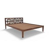 indy solid wood King size walnut finish bed My Store
