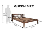 indy solid wood queen size bed walnut finish My Store