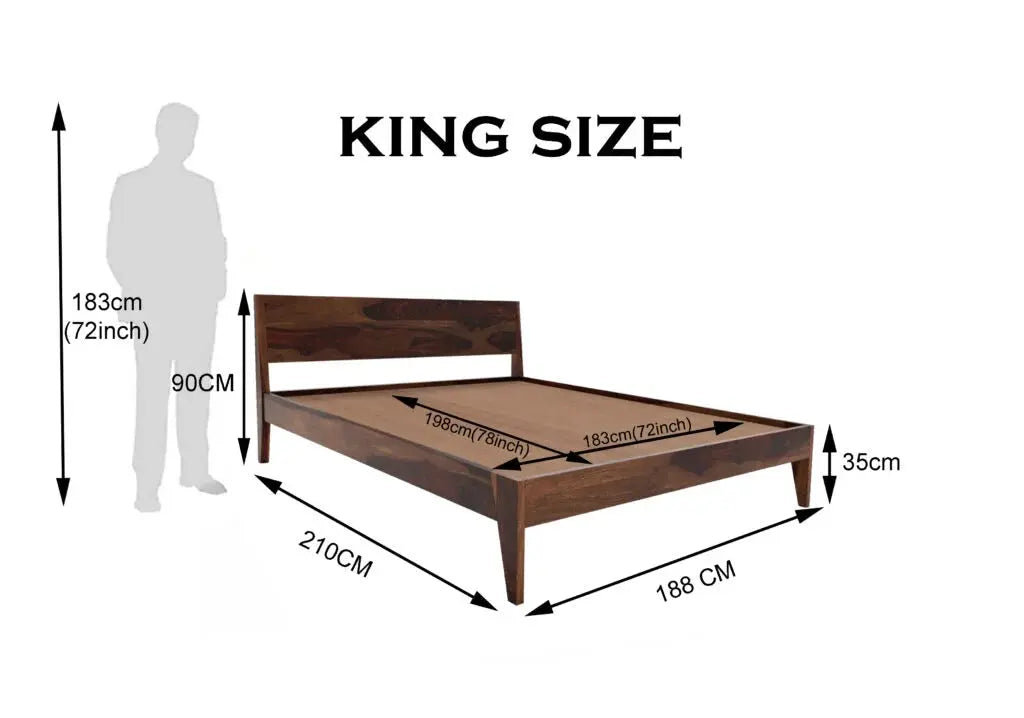 Jawa solid wood King size walnut finish bed My Store