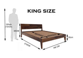 Jawa solid wood King size walnut finish bed My Store
