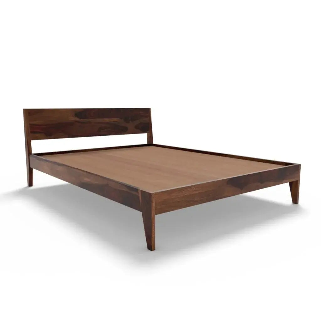 Jawa solid wood queen size bed walnut finish My Store