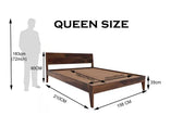 Jawa solid wood queen size bed walnut finish My Store