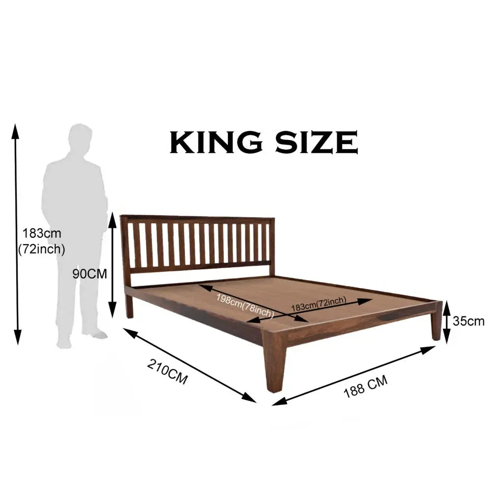Kith solid wood KING size walnut finish bed My Store