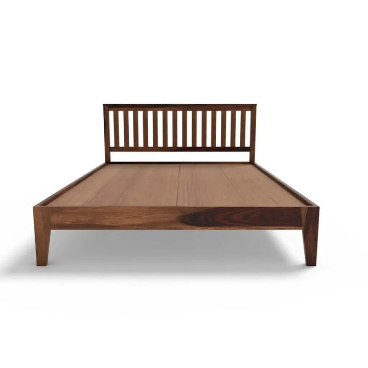 Kith solid wood queen size bed walnut finish My Store