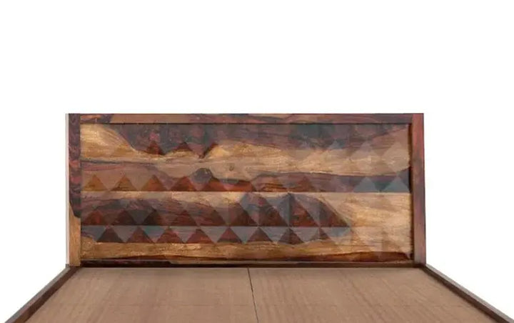 Diamond solid wood King size walnut finish bed My Store
