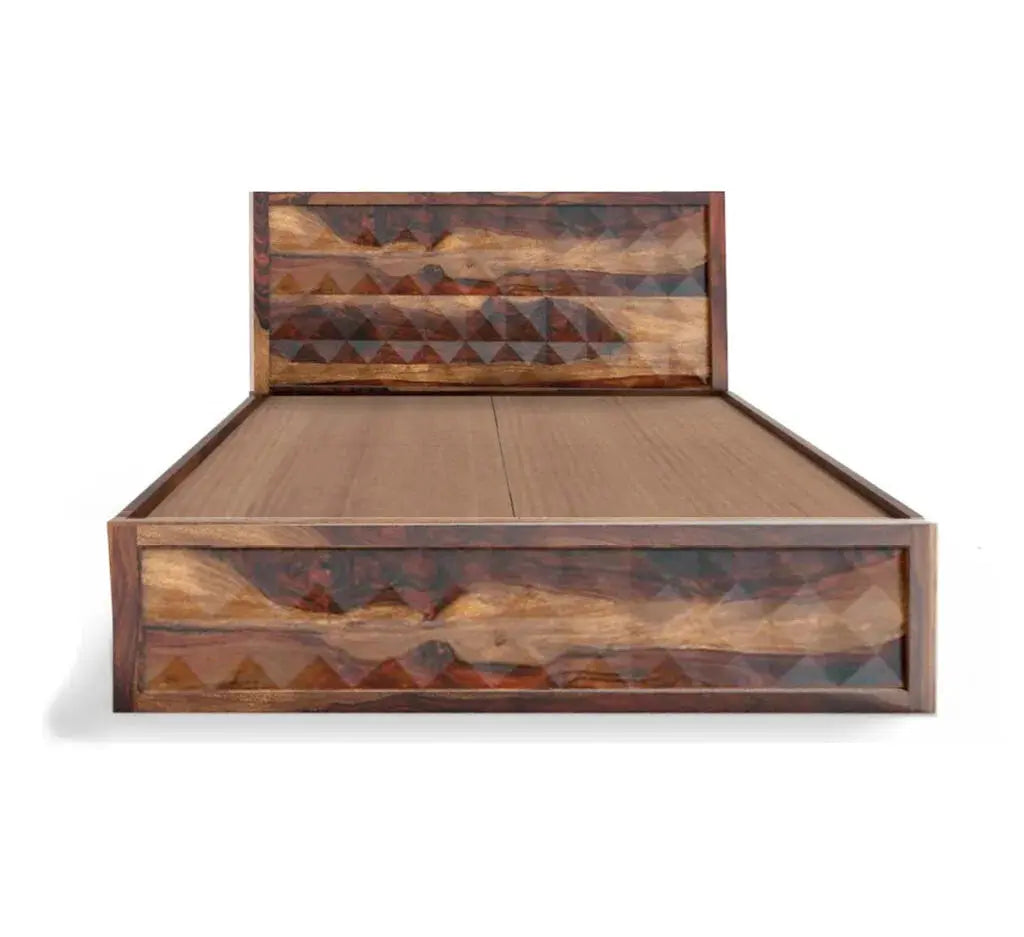 Diamond solid wood King size walnut finish bed My Store