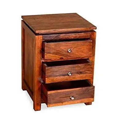 FURNITURESHRI SOLID WOOD BED SIDE WITH THREE DRAWERS My Store