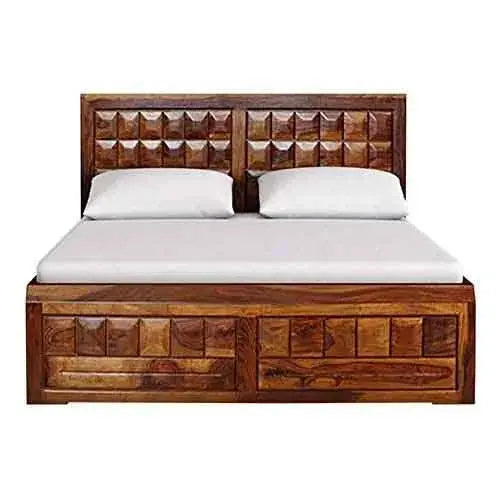 furnitureshri diamond solid wood storage bed My Store