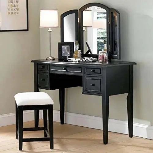 FURNITURESHRI SOLID WOOD DRESSING TABLE IN WALNUT FINISH My Store