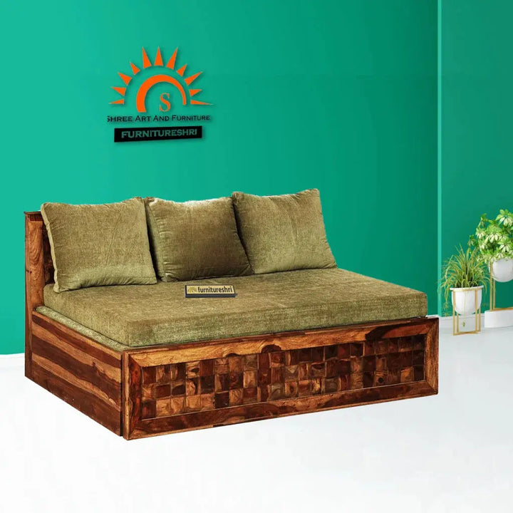 KITTY SOLID WOOD SOFA CUM BED WITH STORAGE My Store