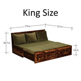 KITTY SOLID WOOD SOFA CUM BED WITH STORAGE My Store