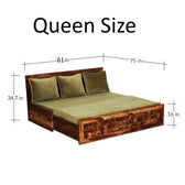 KITTY SOLID WOOD SOFA CUM BED WITH STORAGE My Store