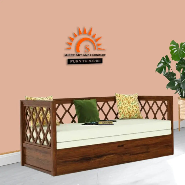 HOWELL SOLID WOOD SOFA CUM BED WITH STORAGE My Store