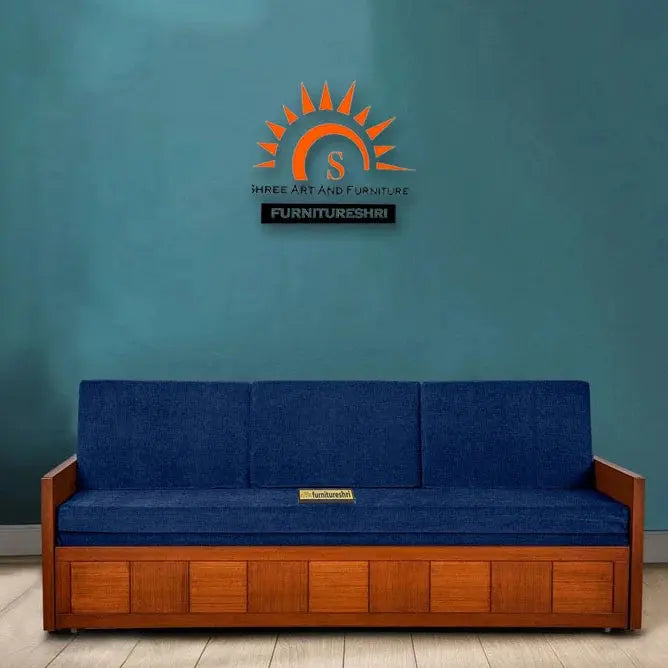 REY SOLID WOOD SOFA CUM BED WITH STORAGE My Store