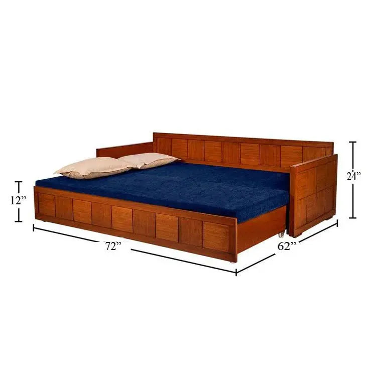 REY SOLID WOOD SOFA CUM BED WITH STORAGE My Store