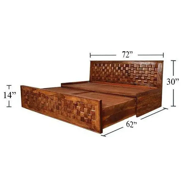HARRY SOLID WOOD SOFA CUM BED WITH STORAGE My Store