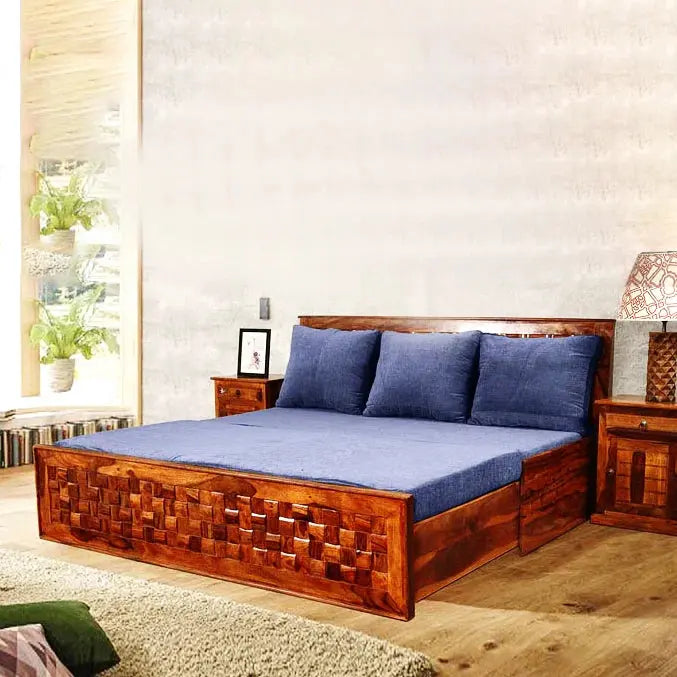 HARRY SOLID WOOD SOFA CUM BED WITH STORAGE My Store