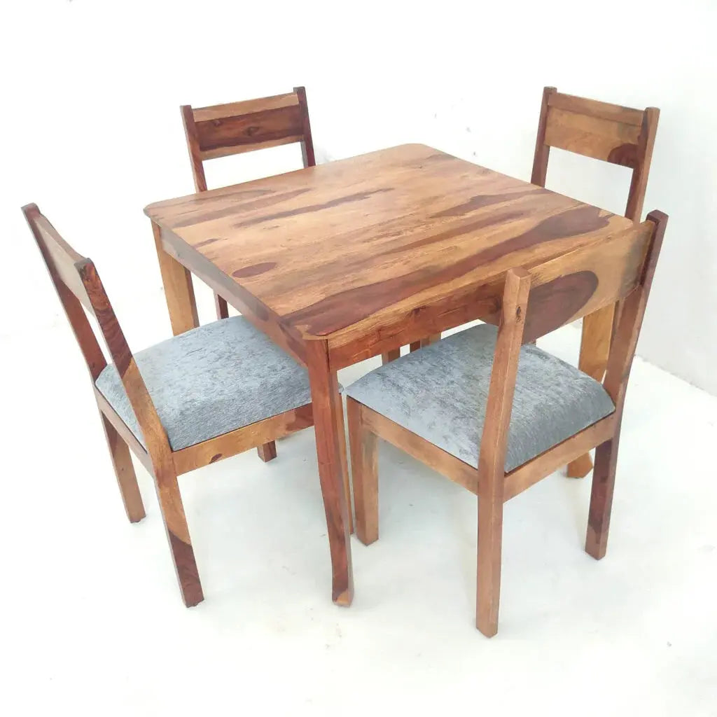 GEM SOLID WOOD SQUARE DINING SET IN WALNUT FINISH My Store