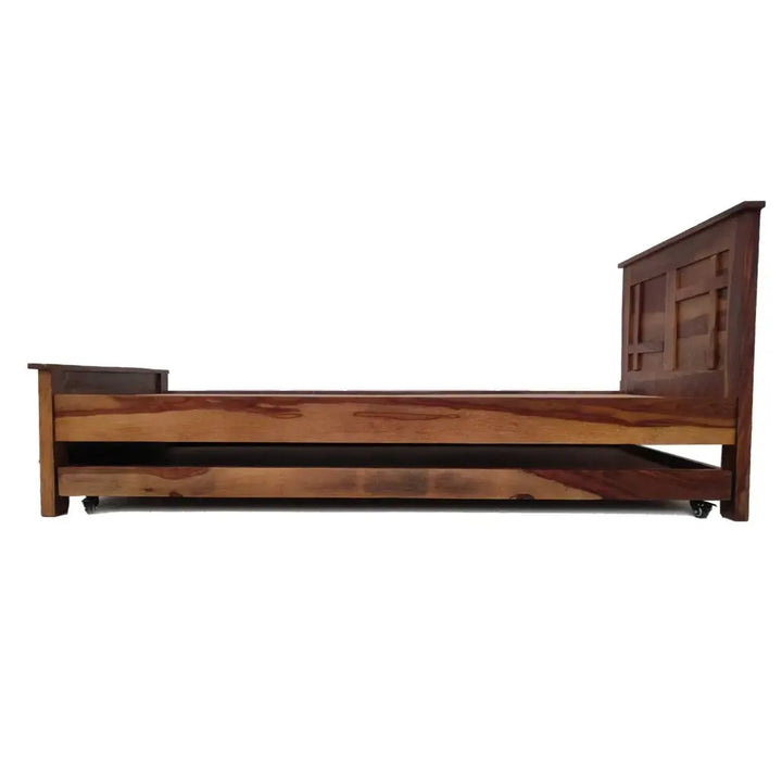 FURY SOLID WOOD SINGLE BED IN WALNUT FINISH My Store
