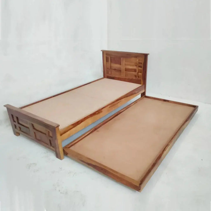 FURY SOLID WOOD SINGLE BED IN WALNUT FINISH My Store