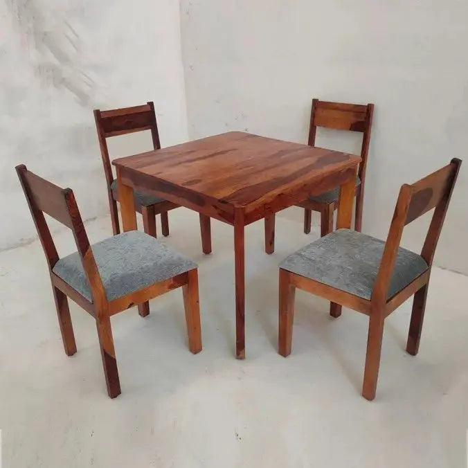 GEM SOLID WOOD SQUARE DINING SET IN WALNUT FINISH My Store