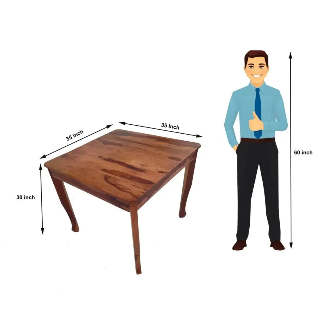 GEM SQUARE SOLID WOOD DINING TABLE IN WALNUT FINISH My Store